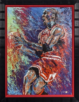 Michael Jordan Signed "For Love of the Game" Bill Lopa Giclee in 32x41 Frame Display - also Signed by Lopa (AP13/23) (UDA)